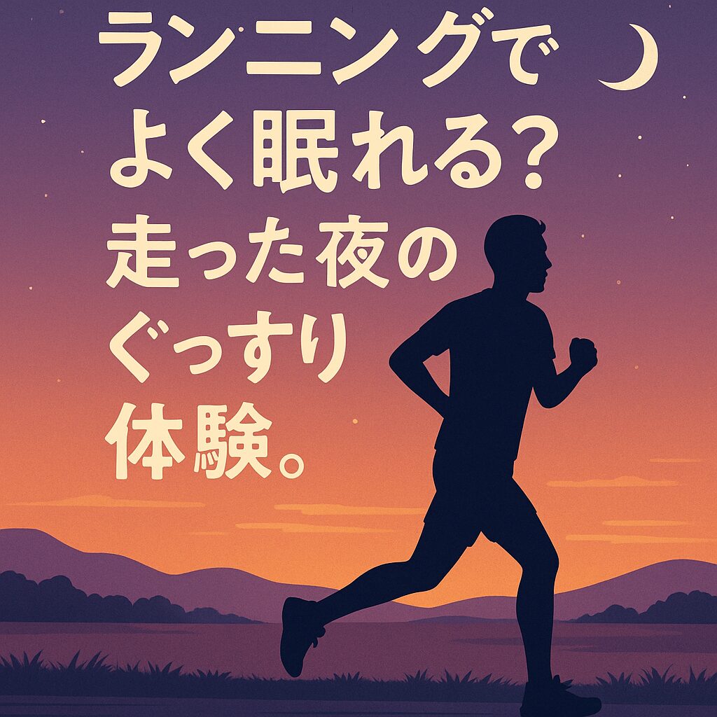 走った夜のぐっすり体験をイメージした夕方ランニング画像