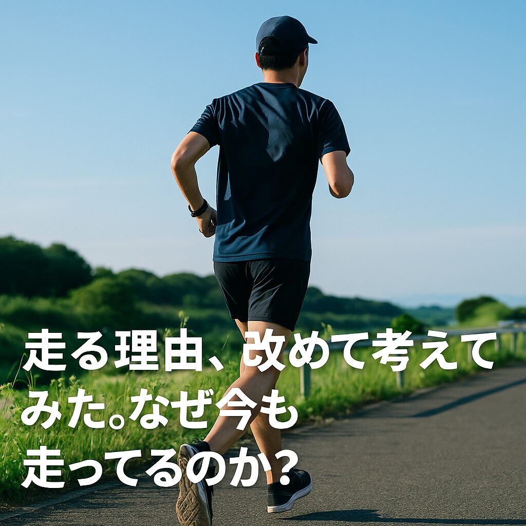 走る理由を考えながら走っている男性画像