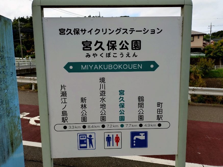 境川サイクリングロード宮久保公園の看板